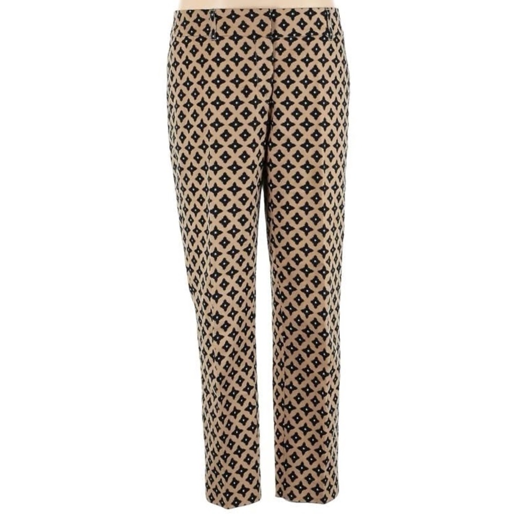 WHBM Foulard Camel Tan and Black Women's Black Ankle Pants